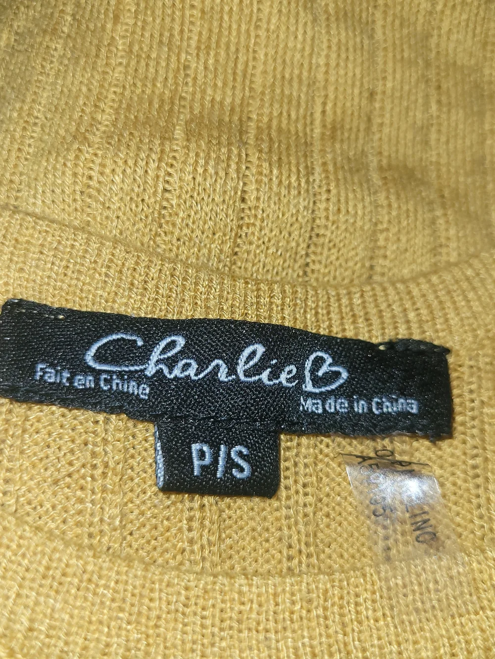 Charlie B Golden Yellow Ribbed Knit Faux Button-Front Tank Top Size S - Picture 5 of 5